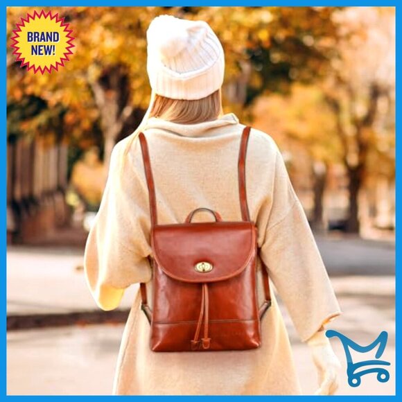 Full Grain Italian Leather Convertible Backpack Purse Small Shoulder Bag main image 3